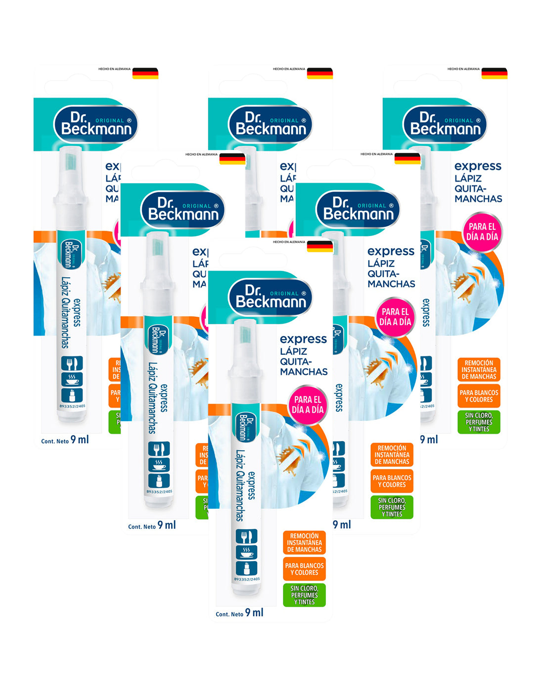 Dr. Beckmann Lápiz Mágico Quitamanchas Express 6 x 1 unid - Puntolimpieza